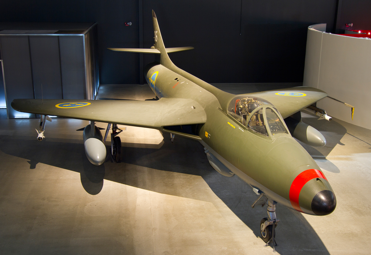 J34 Hawker Hunter Jetfighter, Swedish Air Force Museum, Linkoping